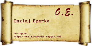 Oszlej Eperke névjegykártya